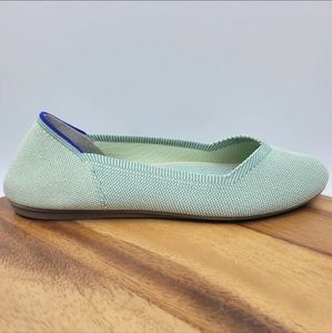 Rothy's Womens 8 Retired Mint Green Knit Washable Slip On Round Flat Loafer Shoe